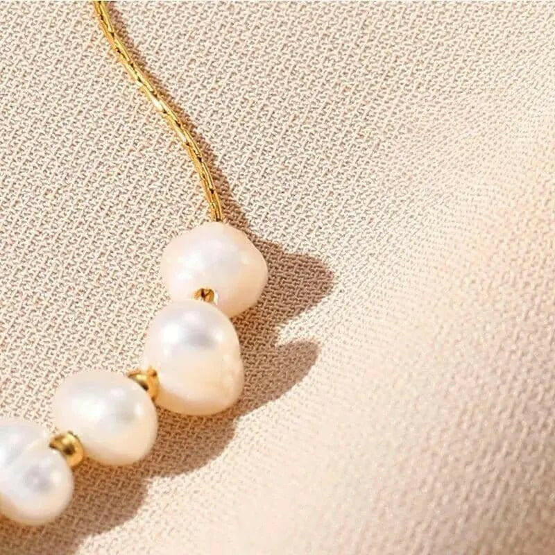 14k Gold Plated Stainless Steel Fresh Water Pearl Bead Bracelet - Fidget Anxiety Relief Jewellery - Mindful Rings
