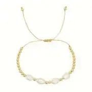 French 14k Gold Plated Stainless Steel Dainty Pearl Bead Bracelet - Anxiety Relief Jewellery (Copy) - Mindful Rings