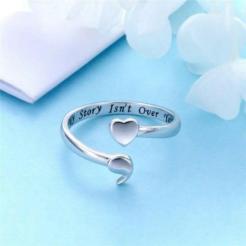 Mental Health Matters - Semicolon Rose Gold Engraved "My Story Isnt Over Yet" Adjustable Size 5 to 10 - Mindful Rings