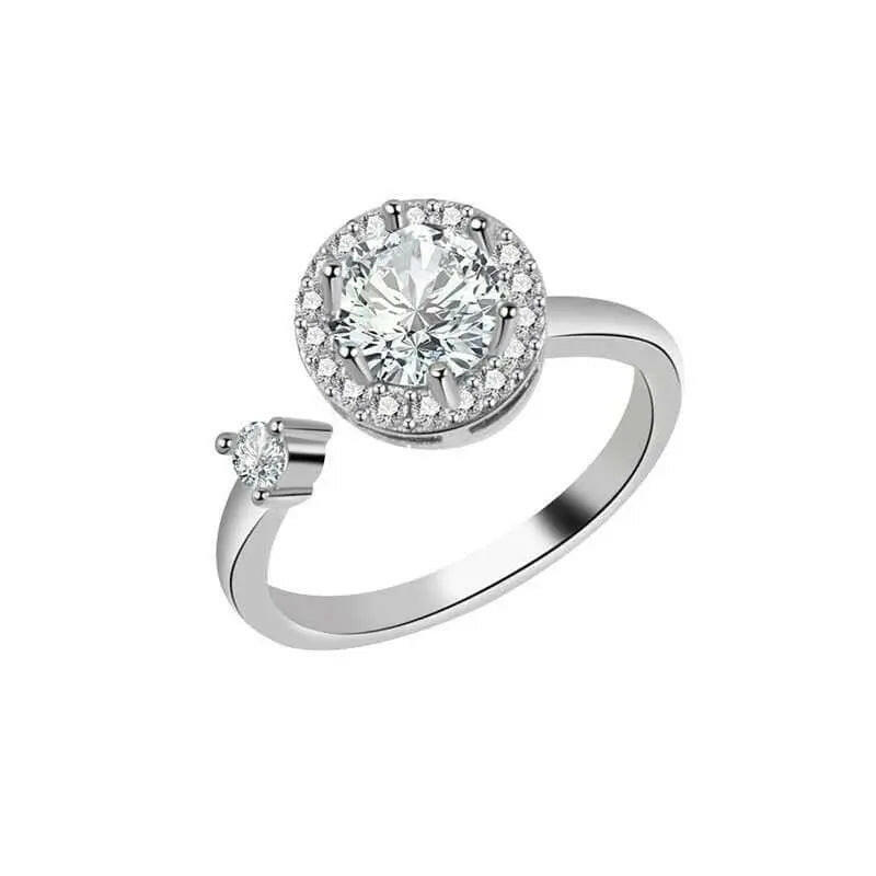 Mindful Rings - The Grounded Multi Clear Gem Fidget Spinner Ring - Mindful Rings