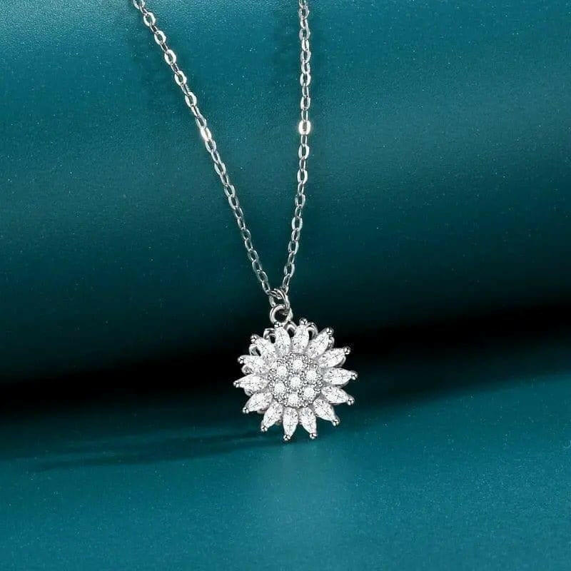 The Balance Collection - Spinning Necklace Sunflower Pendant - Mindful Rings