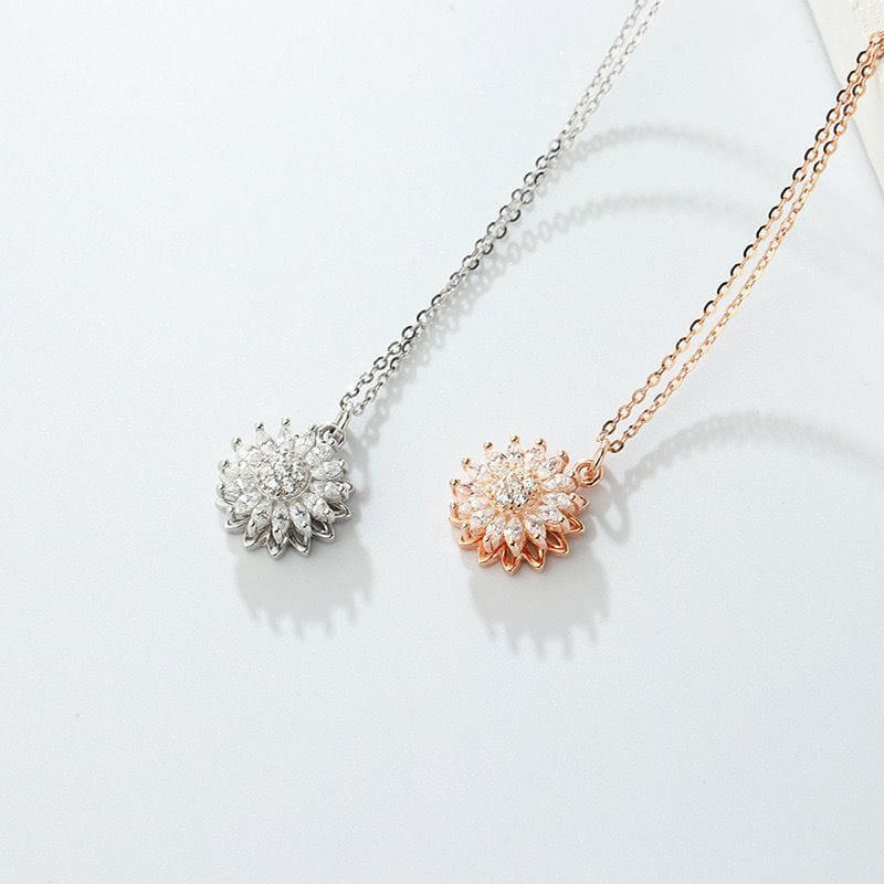 The Balance Collection - Spinning Necklace Sunflower Pendant - Mindful Rings