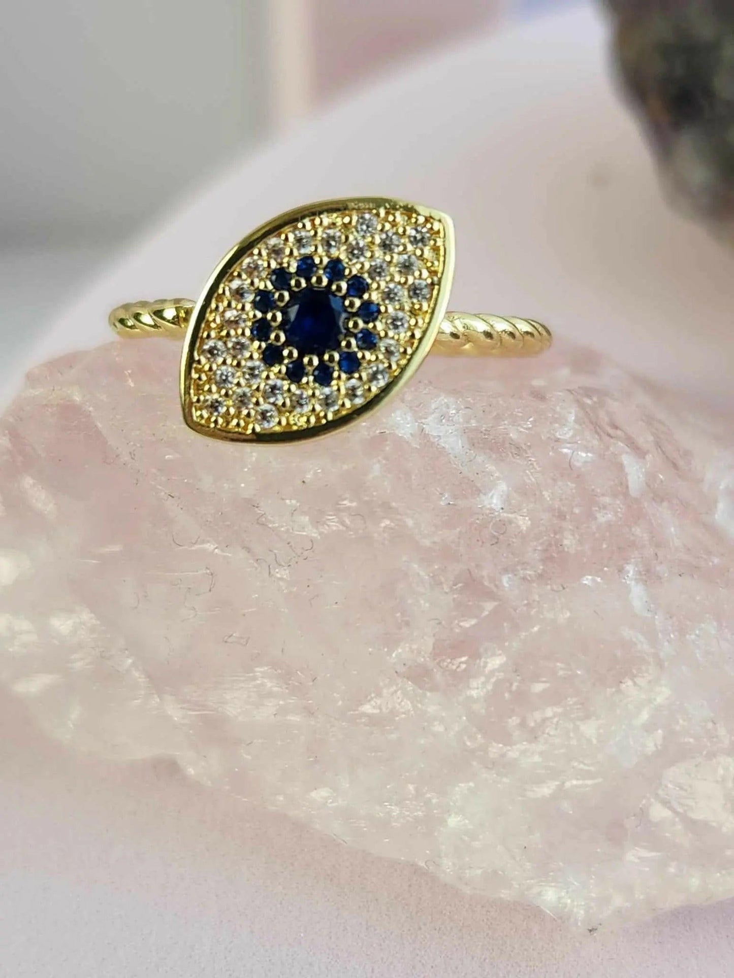 The Clarity Collection Mindful Rings - Gold Plated Evil Eye Fidget Spinner Ring - Mindful Rings