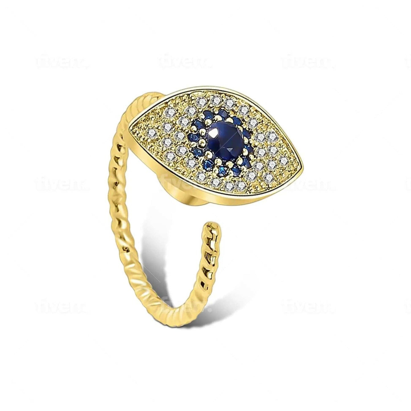 The Clarity Collection Mindful Rings - Gold Plated Evil Eye Fidget Spinner Ring - Mindful Rings
