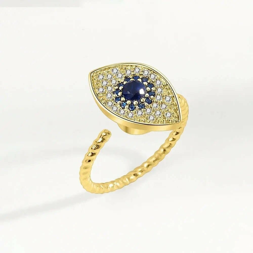 The Clarity Collection Mindful Rings - Gold Plated Evil Eye Fidget Spinner Ring - Mindful Rings