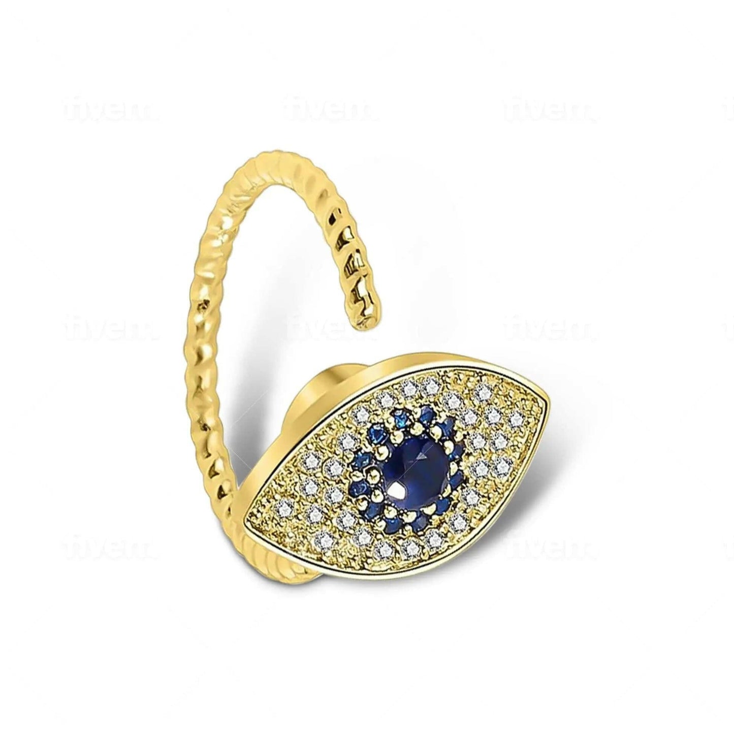 The Clarity Collection Mindful Rings - Gold Plated Evil Eye Fidget Spinner Ring - Mindful Rings