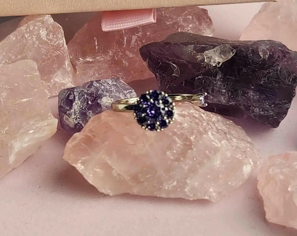 The Essential Collection Mindful Rings - Deep Purple Gemmed Fidget Spinner Ring - Mindful Rings