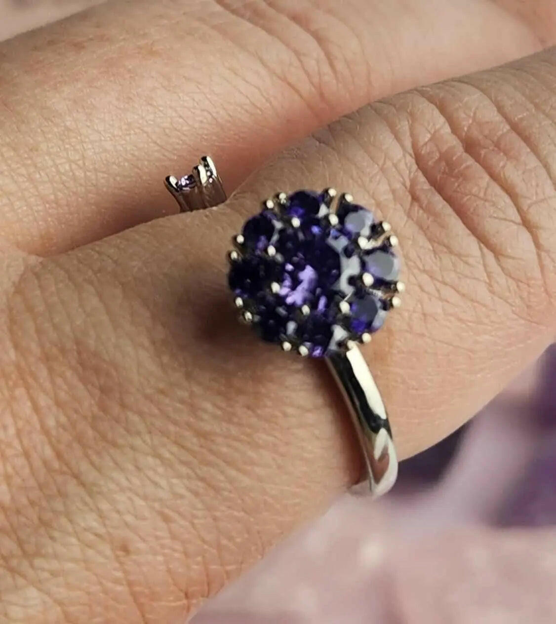 The Essential Collection Mindful Rings - Deep Purple Gemmed Fidget Spinner Ring - Mindful Rings