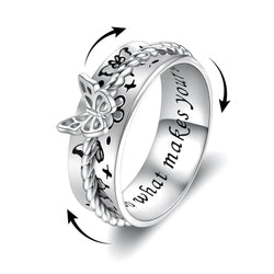 .925 Sterling Silver Fidget Spinner RIngs - Mindful Rings