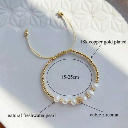 Cube Fresh Water Pearl Fidget Bracelet - 18K Gold Plated Anxiety Relief Jewellery - Mindful Rings