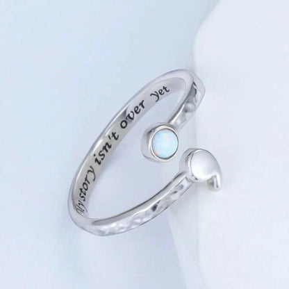 Mental Health Matters - Opal 925 Sterling Silver Semicolon "My Story Isnt Over Yet" Engraving - Mindful Rings