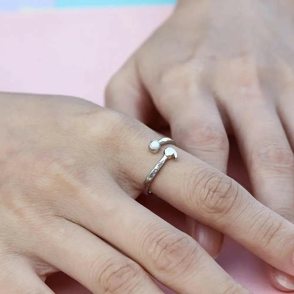 Mental Health Matters - Opal 925 Sterling Silver Semicolon "My Story Isnt Over Yet" Engraving - Mindful Rings