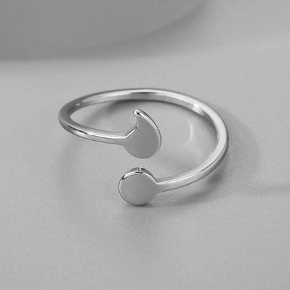 Mental Health Matters - Silver Semicolon Adjustable Size 5 to 10 - Mindful Rings
