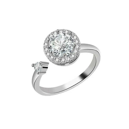Mindful Rings - The Grounded Multi Clear Gem Fidget Spinner Ring - Mindful Rings