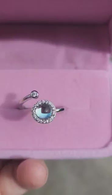 The Moonstone Collection -  Blue Moonstone Fidget Spinner Ring