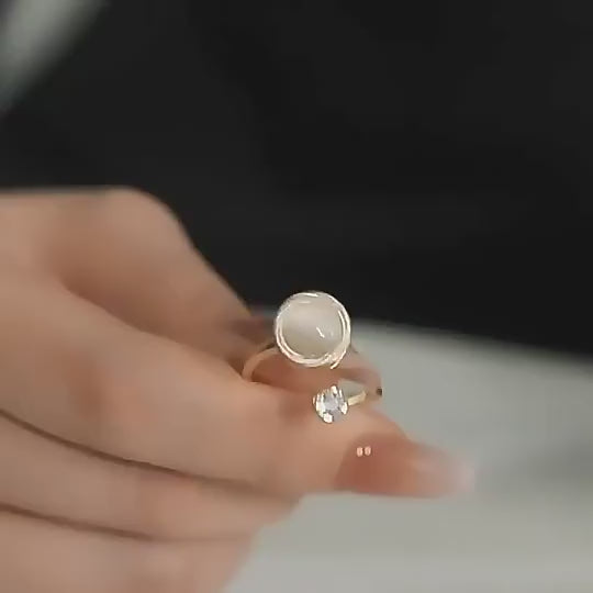 Giselle .925 Sterling Silver - Opal Fidget Spinner Ring.