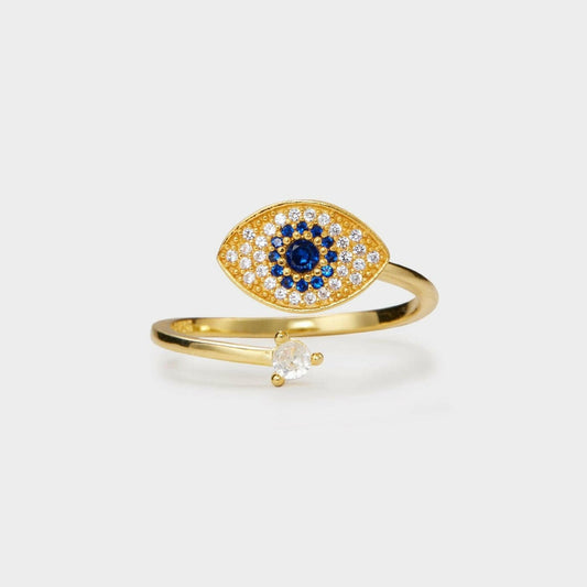The Clarity Collection Mindful Rings - Gold Plated Evil Eye Fidget Spinner Ring - Mindful Rings