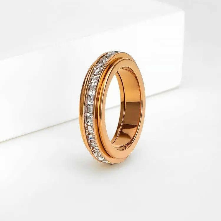 The Essence Collection Mindful Rings - Rose Gold Sterling Silver Fidget Rotating Spinner Ring - Mindful Rings